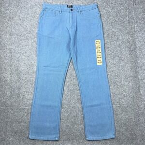 CCS Jeans Mens 34x30 Blue Straight Leg Standard Plus Skateboard Light Wash Denim